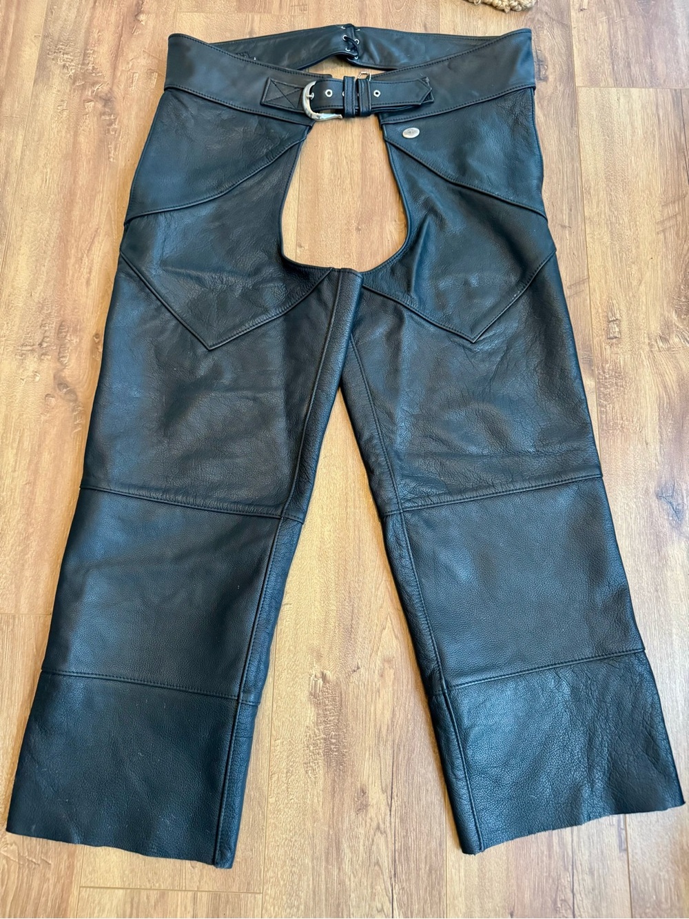 Harley-Davidson Men Black Leather Motorcycle Chaps